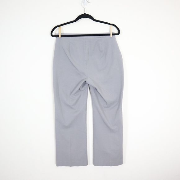 Eileen Fisher Size 8 Organic Cotton Cropped Pants Stretch Zinc Gray Flat Front - Picture 8 of 10